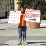 Protest against the Federal Reserve during event with Chairman Ben Bernanke